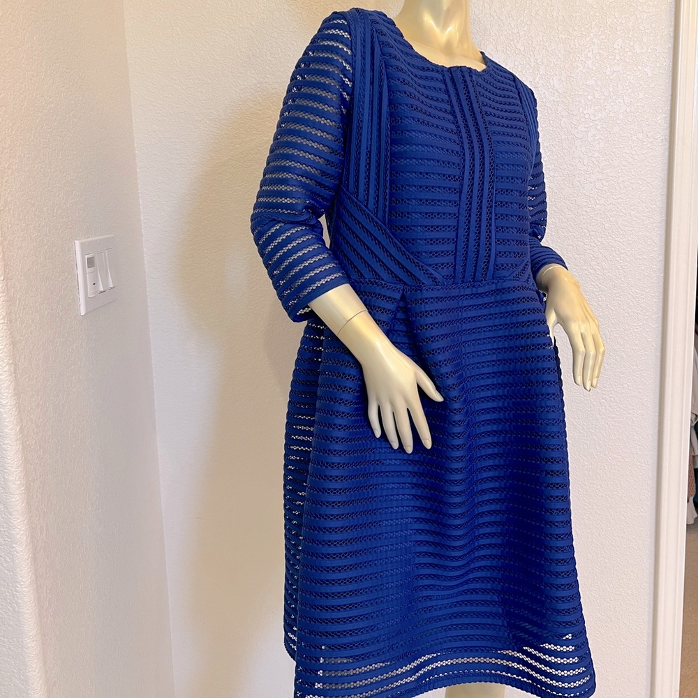 KOREAN BRAND - Blue Long Sleeve Cocktail Dress - Size XXL (Asian)